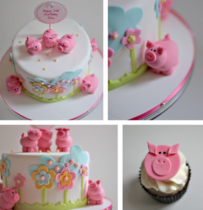 The Couture Cakery - piggie birthday cake