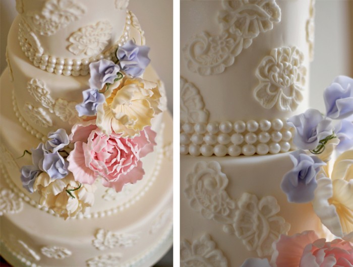 The Couture Cakery - Wedding Cake, Lace and Sugar Flowers